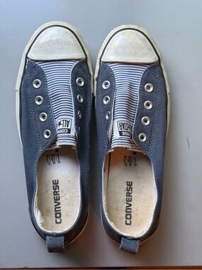 Converse Kids Slip-On Sneakers in Navy Blue and White